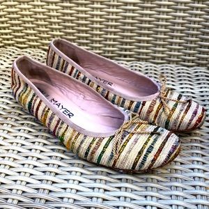 Paul Mayer‎ Attitudes woven stripe flat shoes flats